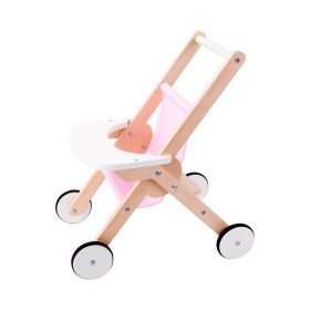 Angel Toys Doll Stroller Wooden - Pink
