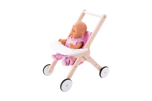 Angel Toys Doll Stroller Wooden - Pink