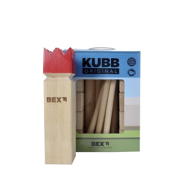 Bex Kubb Viking Original Rubber Wood - Red King