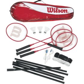Wilson Badminton Tour Set – 4 Schläger, Netz, Shuttles und Tasche