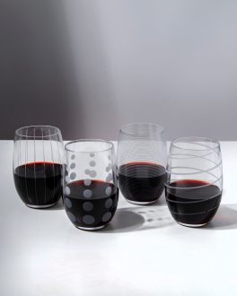 Mikasa Cheers Stemless Etched Wine Glasses, Fine European Lead-Free  Crystal, 17-Ounces for Red or White Wine - Set of 6