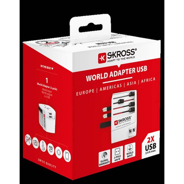 Adaptador de viagem Skross World MUV USB compacto