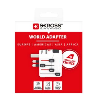 Adapter podróżny Skros World PRO z uziemieniem