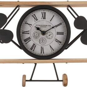 Out_of_the_Blue_Airplane_Clock_Metal_and_Wood_Vintage