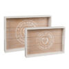 Out of the Blue Wooden Serving Tray Set I Love my Home 2pcs.