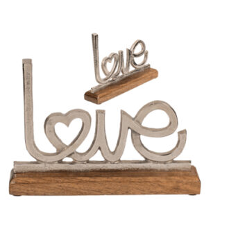 Out of the Blue Wooden Base with Metal Letters - Love