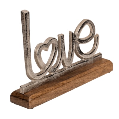 Out of the Blue Wooden Base with Metal Letters - Love