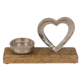 Out of the Blue Wooden Base with Metal Tealight Holder/Heart
