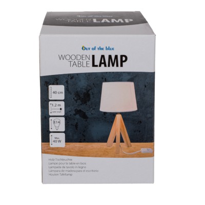 Out of the Blue Table Lamp with Wooden Feet
