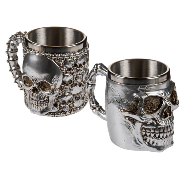 Out of the Blue Silver Plated Mug Goblet Skull