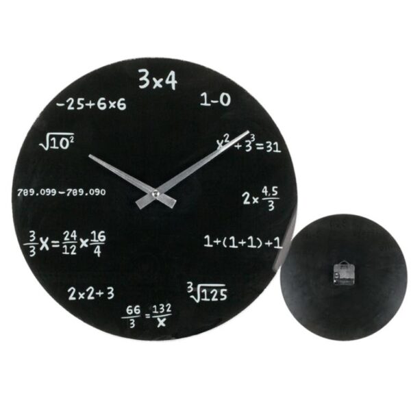 Relógio de Parede Fora do Azul Vidro Preto - Matemática