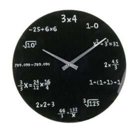 Настенные часы Out of the Blue, черное стекло – математические