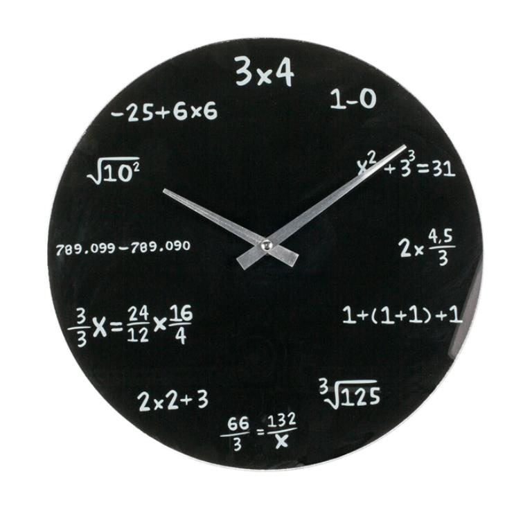 Out of the Blue Wall Clock Black Glass – Mathematic
