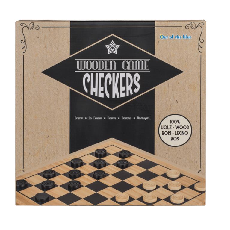 Out of the Blue Wooden Game Checkers