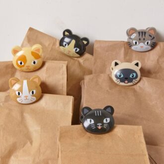 Kikkerland Bag Clips Cat - Set 6pcs.
