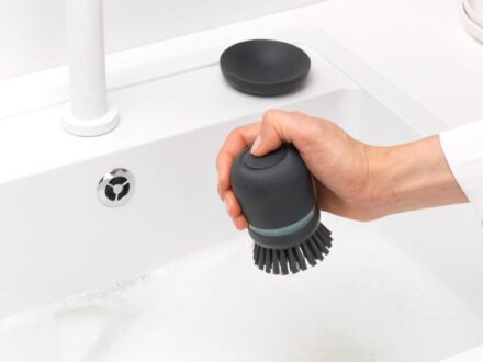 Brabantia Soap Dispensing Dish Brush - Dark Grey