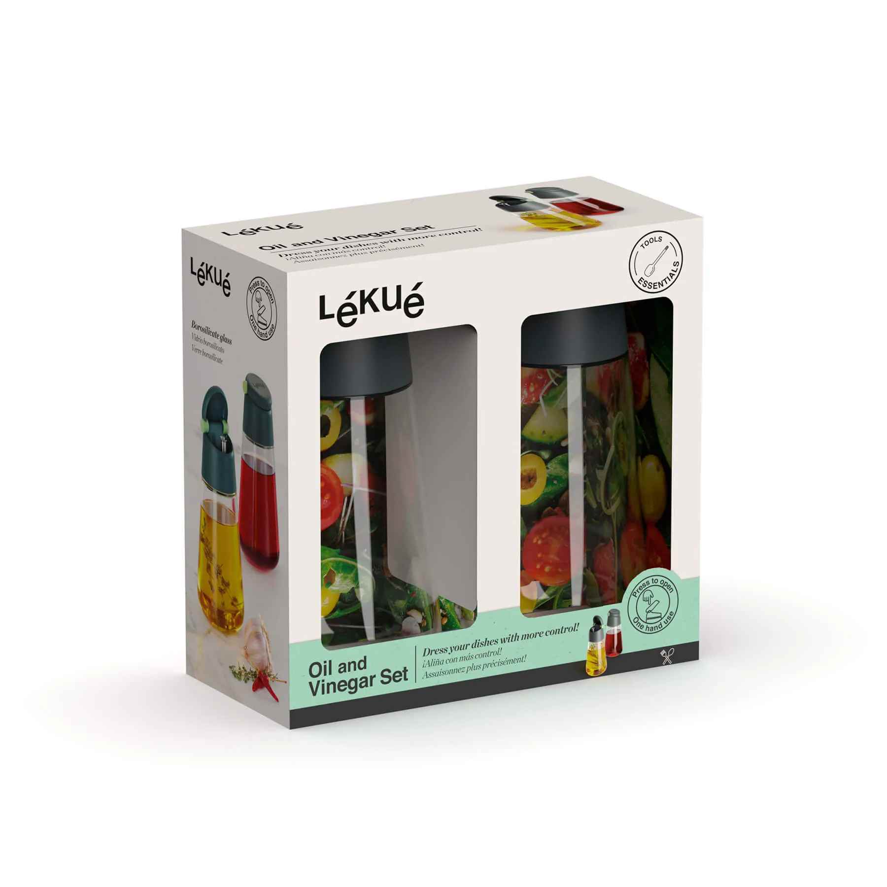Lékué_Oil_&_Vinegar_Cruet_Dispensers_400ml._Set_of_2pcs.