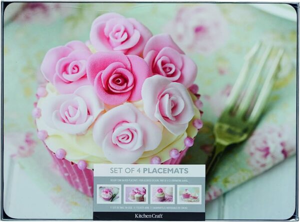 The Kitchen Craft Cupcake Cork Back Laminated Placemats are a set of 4 placemats that are made of cork and laminated.
