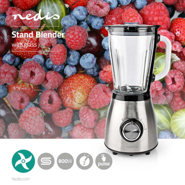 Nedis Stand Blender 800W | 1.5L | 2speed | Black/Silver