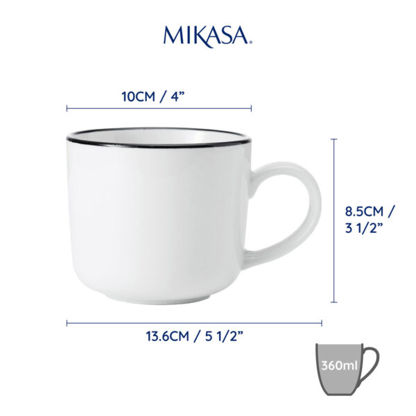 Mikasa Limestone Porcelain Mug 360ml Set - 4 pcs - White