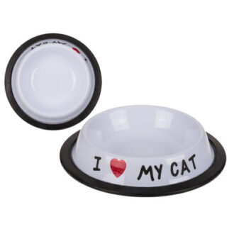 Out of the Blue Stainless-steel Feeding Dish "I love my cat"