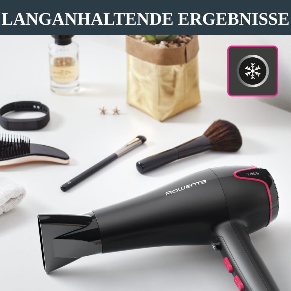 Rowenta Hair Dryer Elite Motion Dry | 2200W | Black/Pink