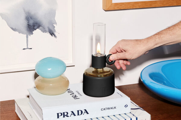 The Fatboy Flamtastique Oil Lamp XS brings a modern twist to classic outdoor lighting.