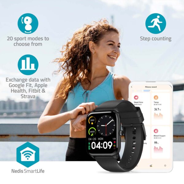 Nedis SmartLife Watch | IP68 | Fitness Tracker | Black