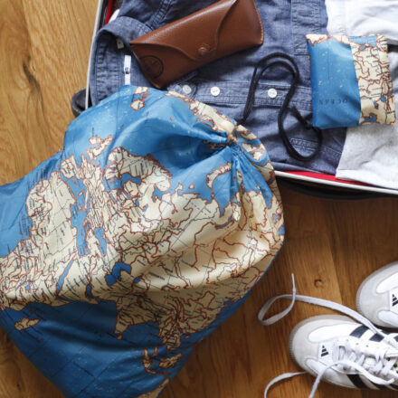 Kikkerland Travel Laundry Bag - Map