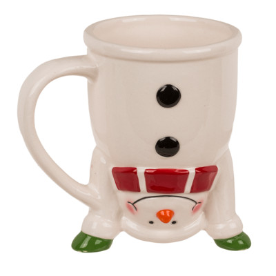 Out of the Blue Stoneware Mug Upside Down - Snow Man