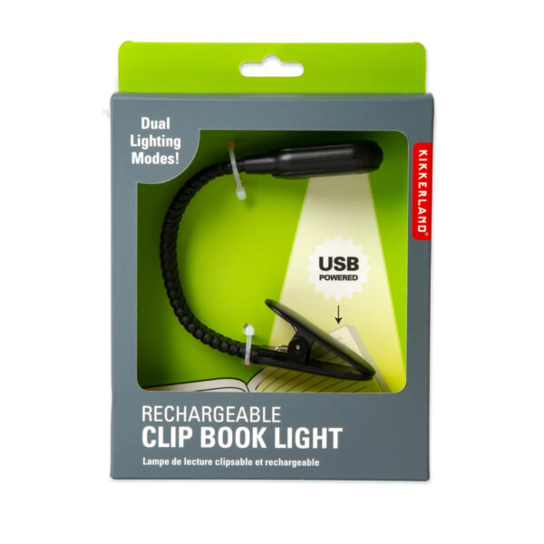 Kikkerland-Rechargeable-Clip-Book-Light-Black