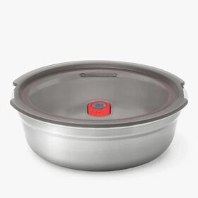 Black + Blum Steel Food Bowl | Grey/Red | Small