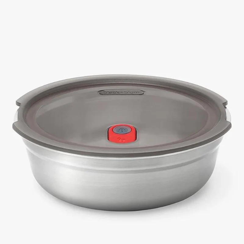 Black + Blum Steel Food Bowl | Grey/Red | Small