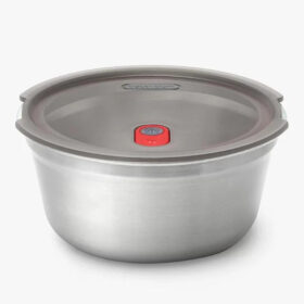 Black + Blum Steel Food Bowl | Grey/Red | Large