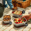 Black + Blum Steel Food Box | Grey/Red | Small