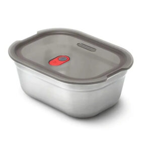 Black + Blum Steel Food Box - Grey-Red - Small