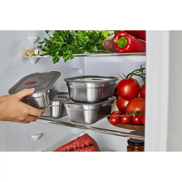 Black + Blum Steel Food Box | Grey/Red | Medium