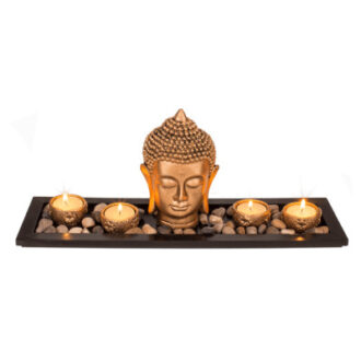 Out of the Blue Candle Holder Set Buddha - 4 Deco Glasses