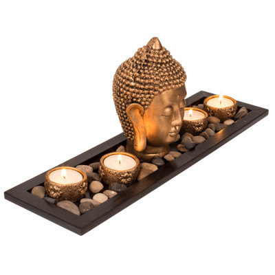 Out of the Blue Candle Holder Set Buddha - 4 Deco Glasses