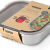 Black + Blum Steel Food Box Square | Grey/Red | Large