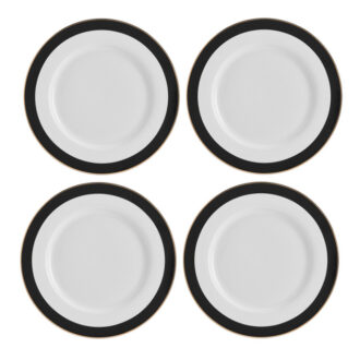 Take it back to the 1920s this season with the Mikasa Luxe Deco 4-Piece Dinner Plate Set.