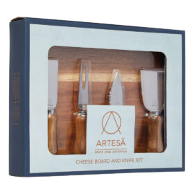 Artesà Acacia Wood Cheese Board & Knife Set - 5pcs.