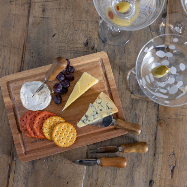 Artesà Acacia Wood Cheese Board & Knife Set - 5pcs.