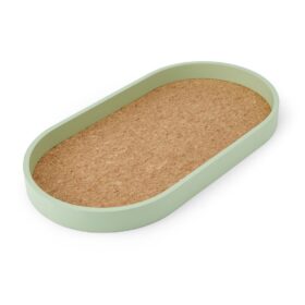 KitchenCraft Idilica Oval Serving Tray with Cork Veneer Base - 38x20cm