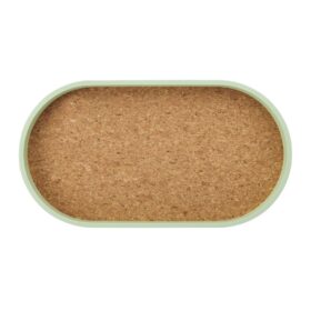 KitchenCraft Idilica Oval Serving Tray with Cork Veneer Base - 38x20cm