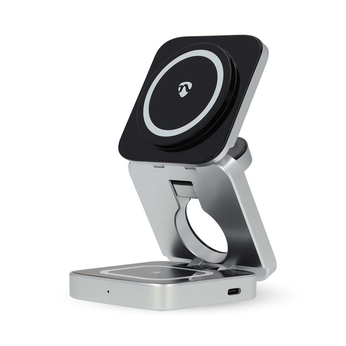 Nedis bezvadu 3-in-1 lādētājs | 15W | USB-A / USB-C™ | 3 Ierīces | Ceļot