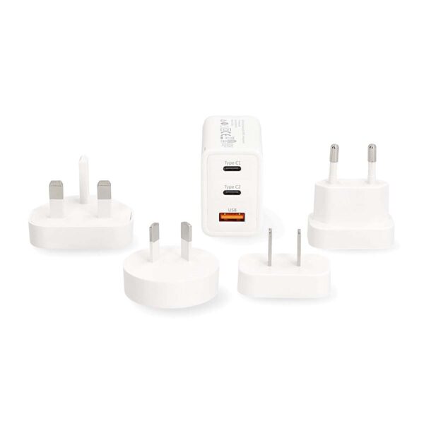 Nedis Travel Adapter | Universal GaN | Power Delivery 65 W | 4 Plugs | White