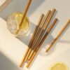 Natural Elements Reusable Bamboo Straw Set - 10pcs with Cleaning Brush