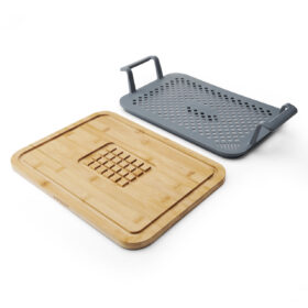 MasterClass Roast & Rest Set with Handles | Silicone | Wood | 2pcs.