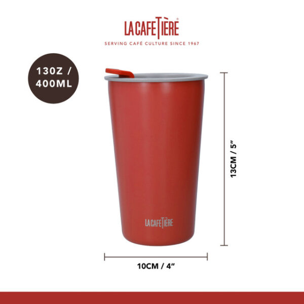 La Cafetière Pavia Insulated Travel Mug | 400ml | Red